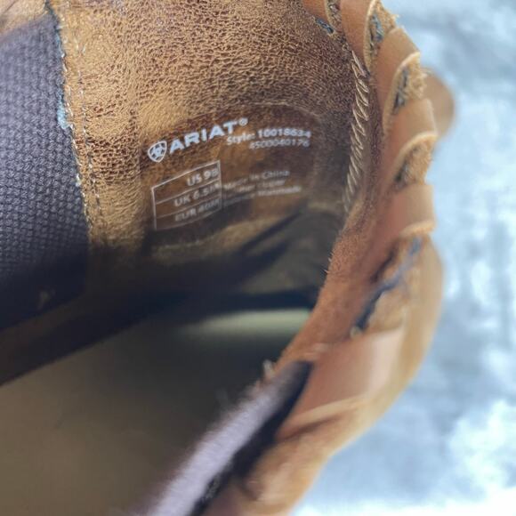 Ariat Womens Booties Sz 9 Belle Brown Suede Wedge Chunky Platform Boho Western - Picture 6 of 9